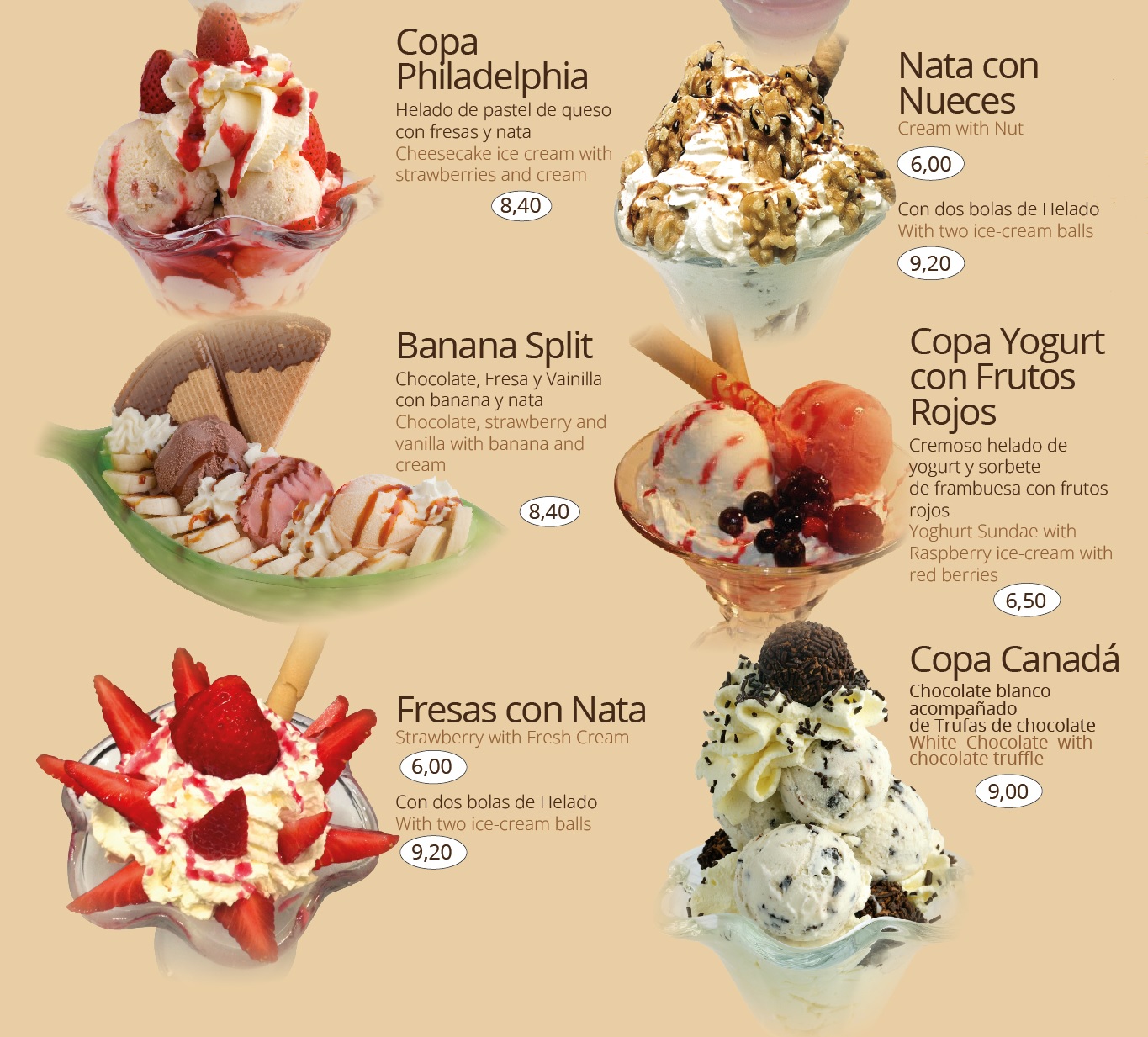 Copas de helado