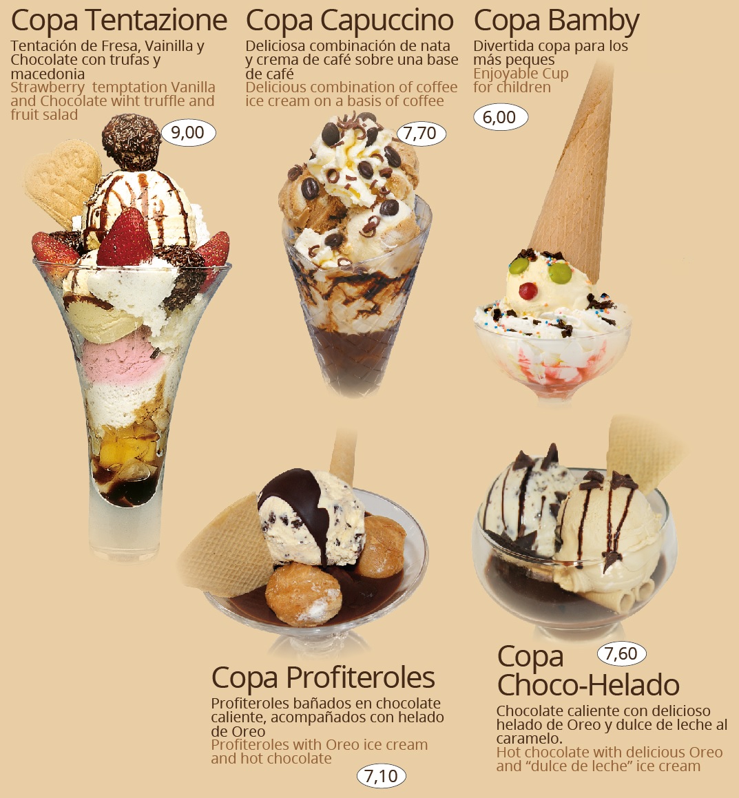 Copas de helado